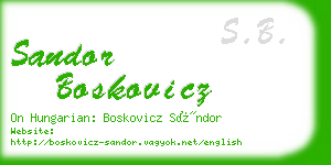 sandor boskovicz business card